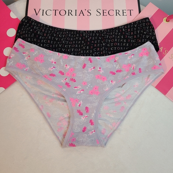 Y2K Victoria's Secret 2pk Scrunch Butt Cotton Hiphugger Panties Size M - Picture 1 of 6